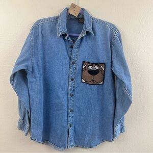 Warner Bros. Cartoon Network Scooby Doo Vintage Blue Denim Shirt Women’s Small